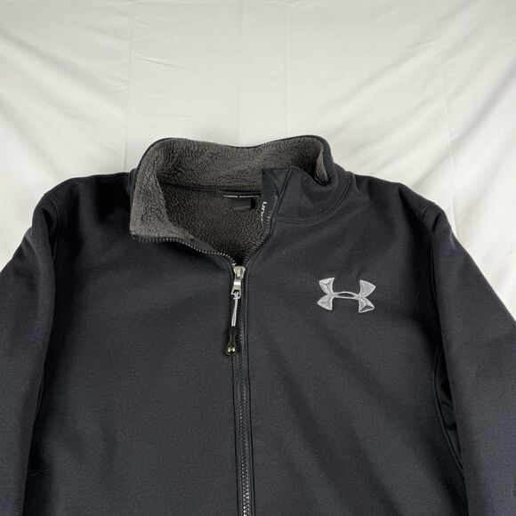 Under Armour Fleece Lined Large Semi-Fitted Womens Jacket - Black with Gray 2011 - Picture 4 of 16